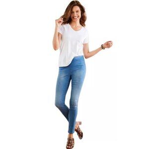 SOFT SURROUNDINGS Medium Wash Blue Supremely Soft Pull-On Skinny Jeans Small